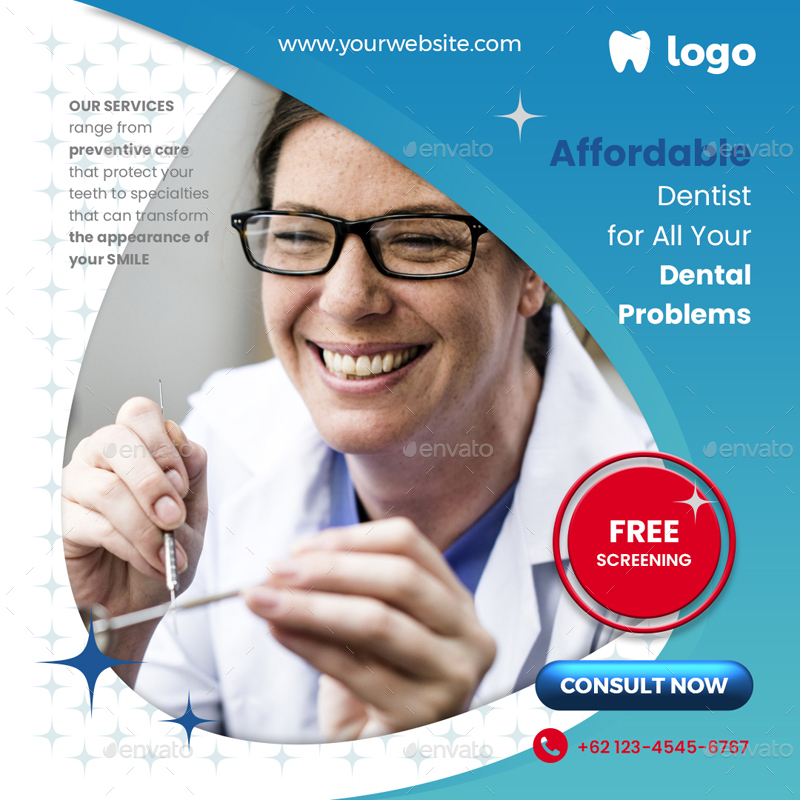 Dental Social Media Post Template,  Elements GraphicRiver